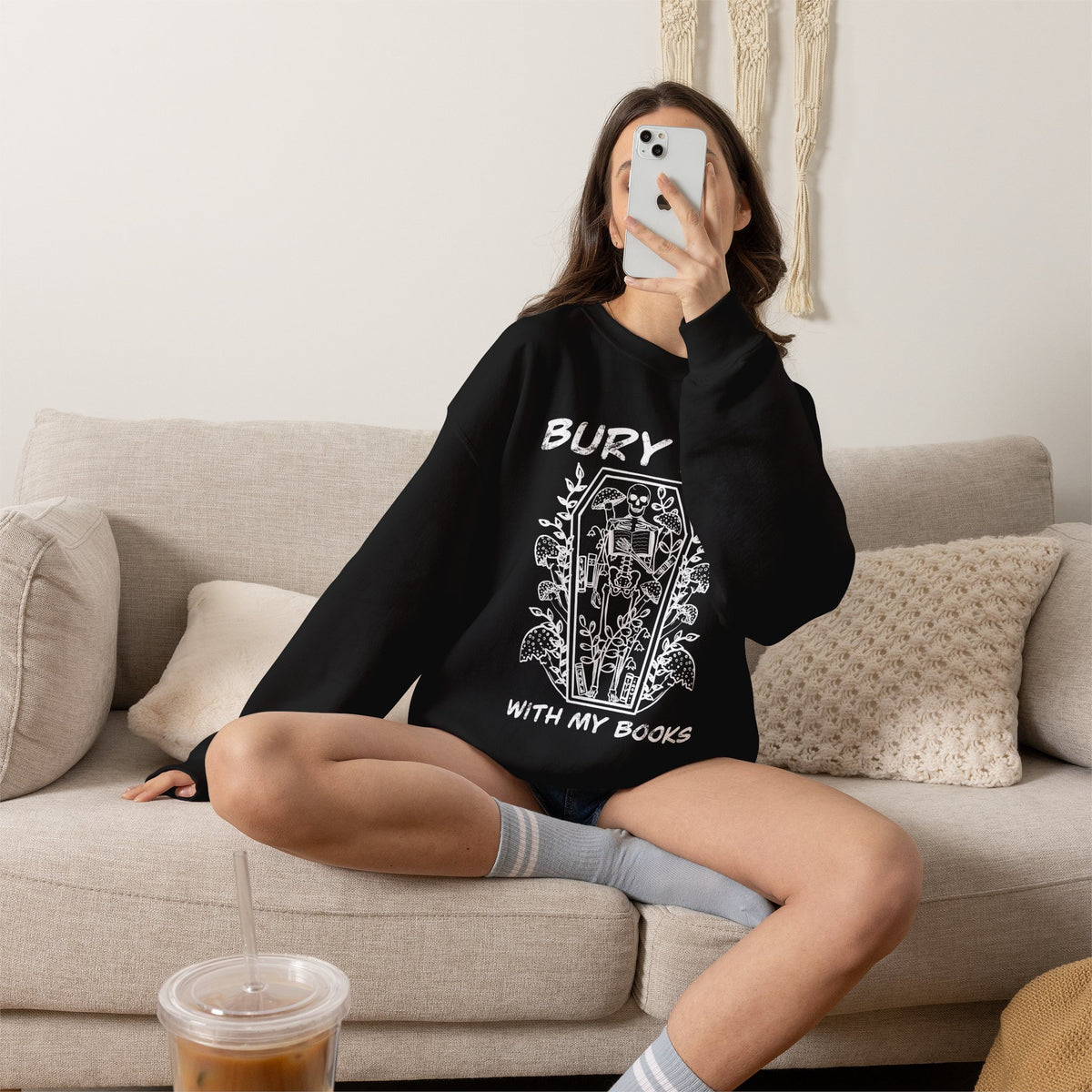 Bury Me With My Books Crewneck Sweatshirt (Gildan brand)