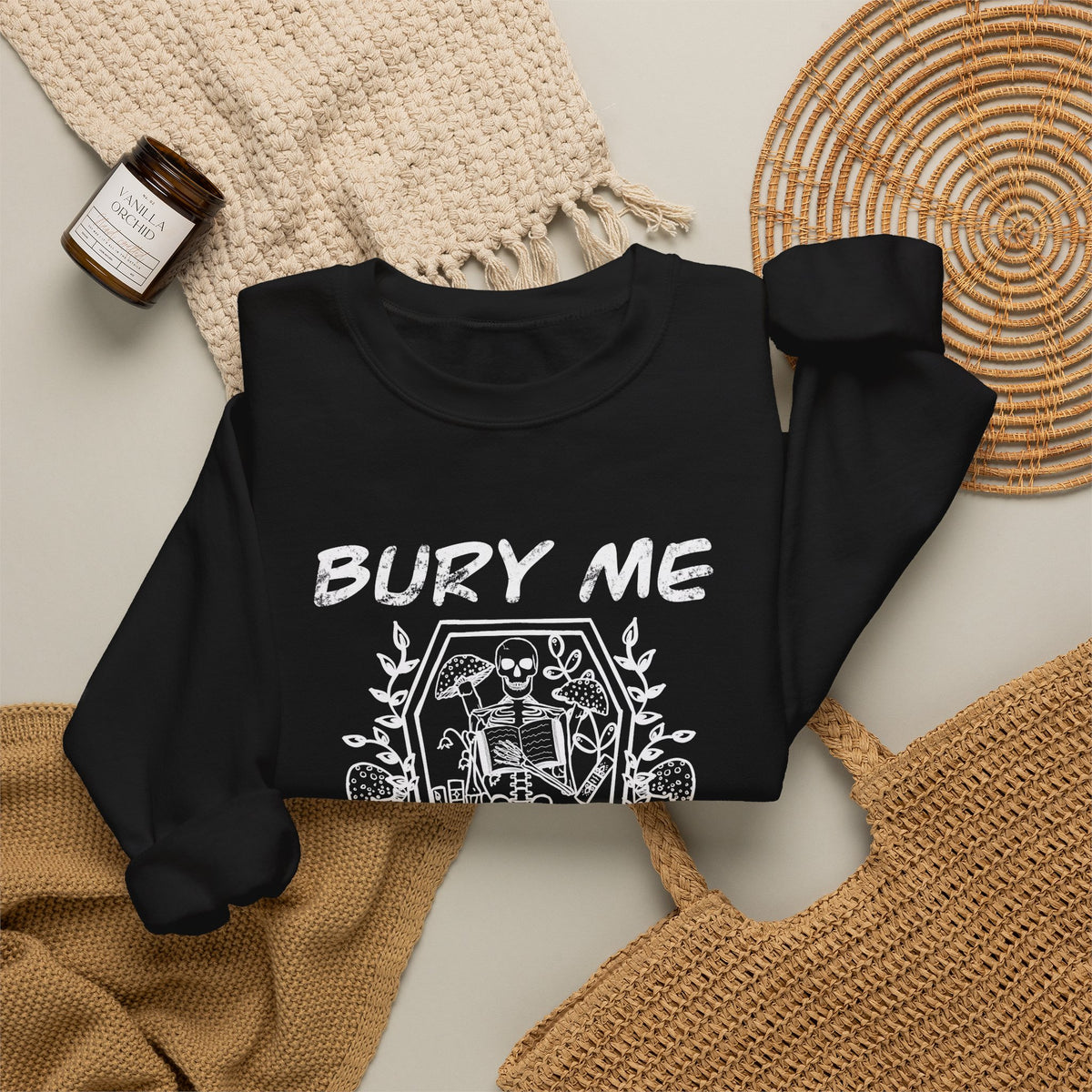 Bury Me With My Books Crewneck Sweatshirt (Gildan brand)