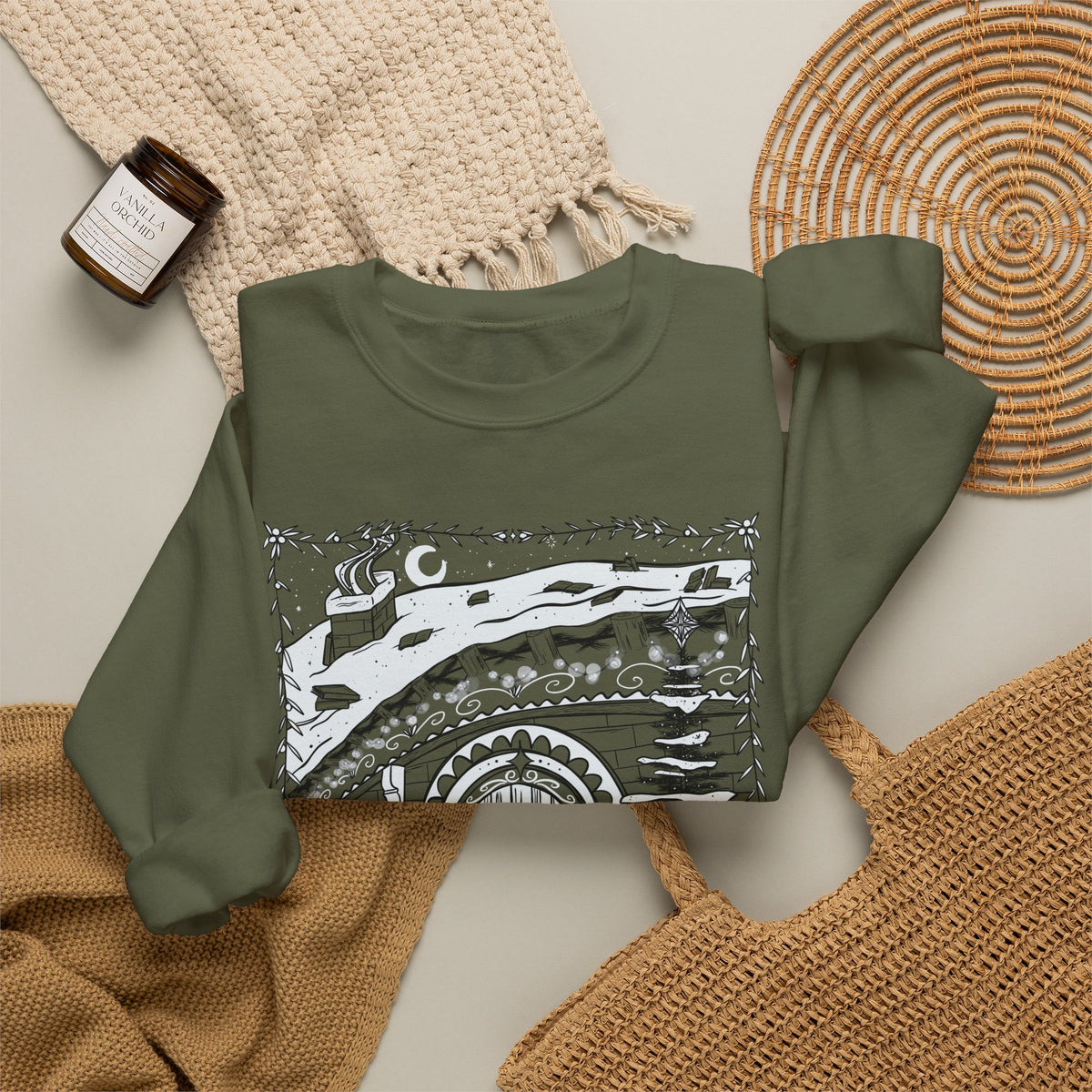 There's No Place Like Home for the Holidays, Crewneck Sweatshirt (Gildan brand)