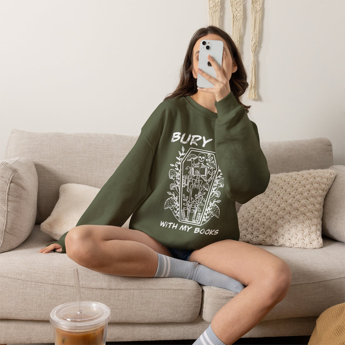 Bury Me With My Books Crewneck Sweatshirt (Gildan brand)