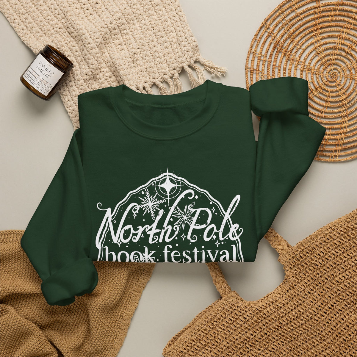 North Pole Book Festival, Crewneck Sweatshirt (Gildan brand)