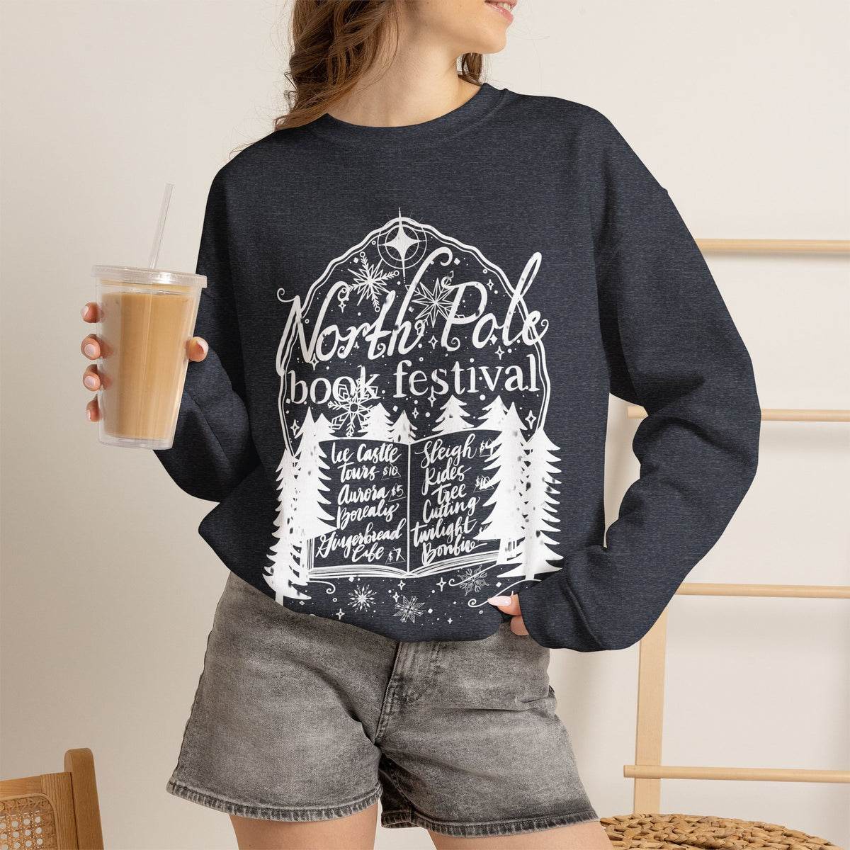 North Pole Book Festival, Crewneck Sweatshirt (Gildan brand)