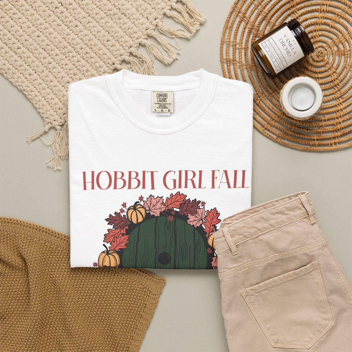 Hobbit Girl Fall T-Shirt (Comfort Colors brand)