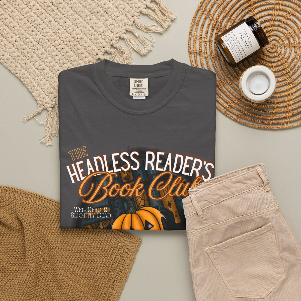 Headless Reader's Book Club T Shirt (Comfort Colors brand)
