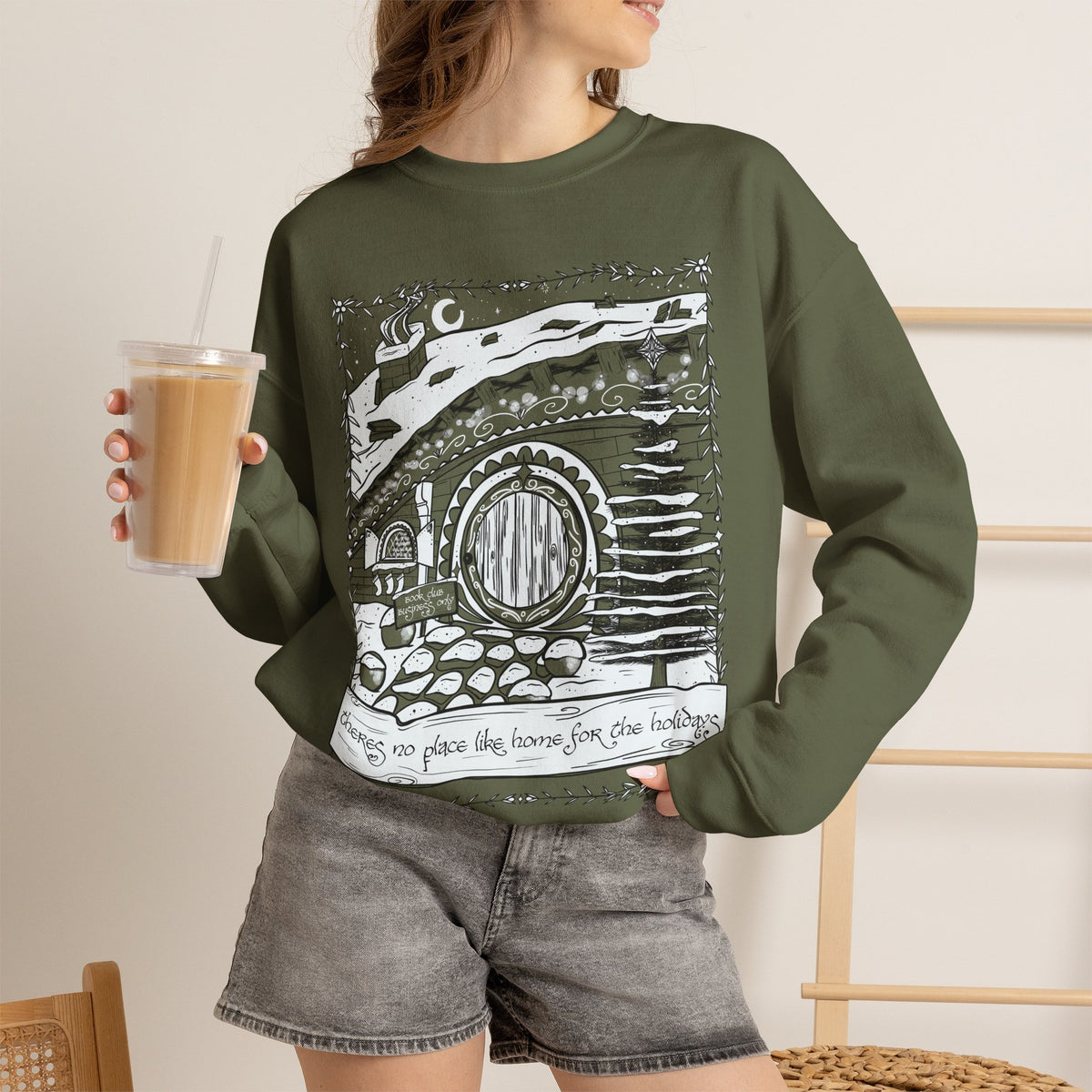 There's No Place Like Home for the Holidays, Crewneck Sweatshirt (Gildan brand)
