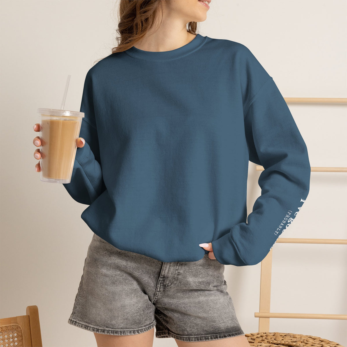 I've Got This (Probably) Sleeve Crewneck Sweatshirt with Sleeve Design (Gildan brand)