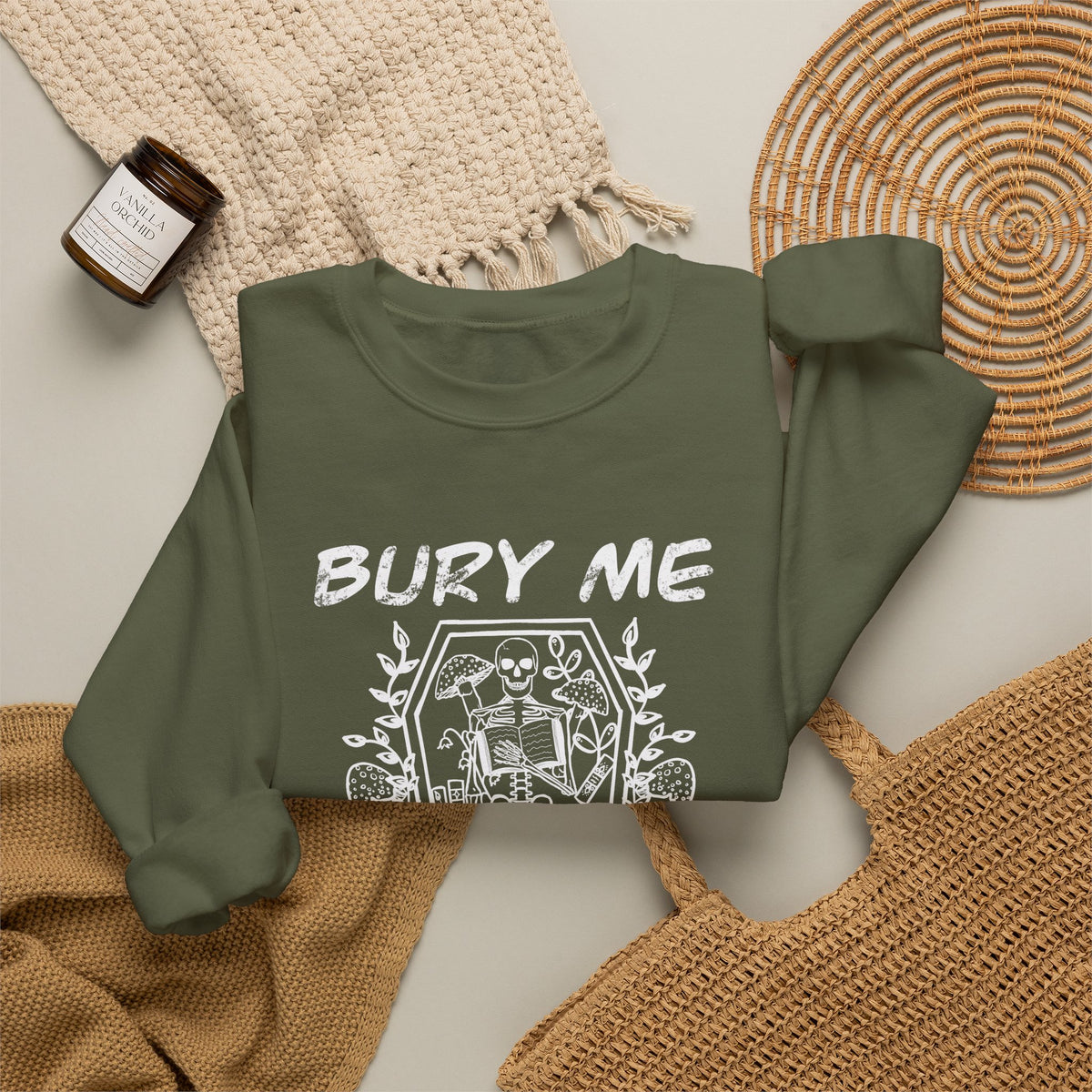 Bury Me With My Books Crewneck Sweatshirt (Gildan brand)