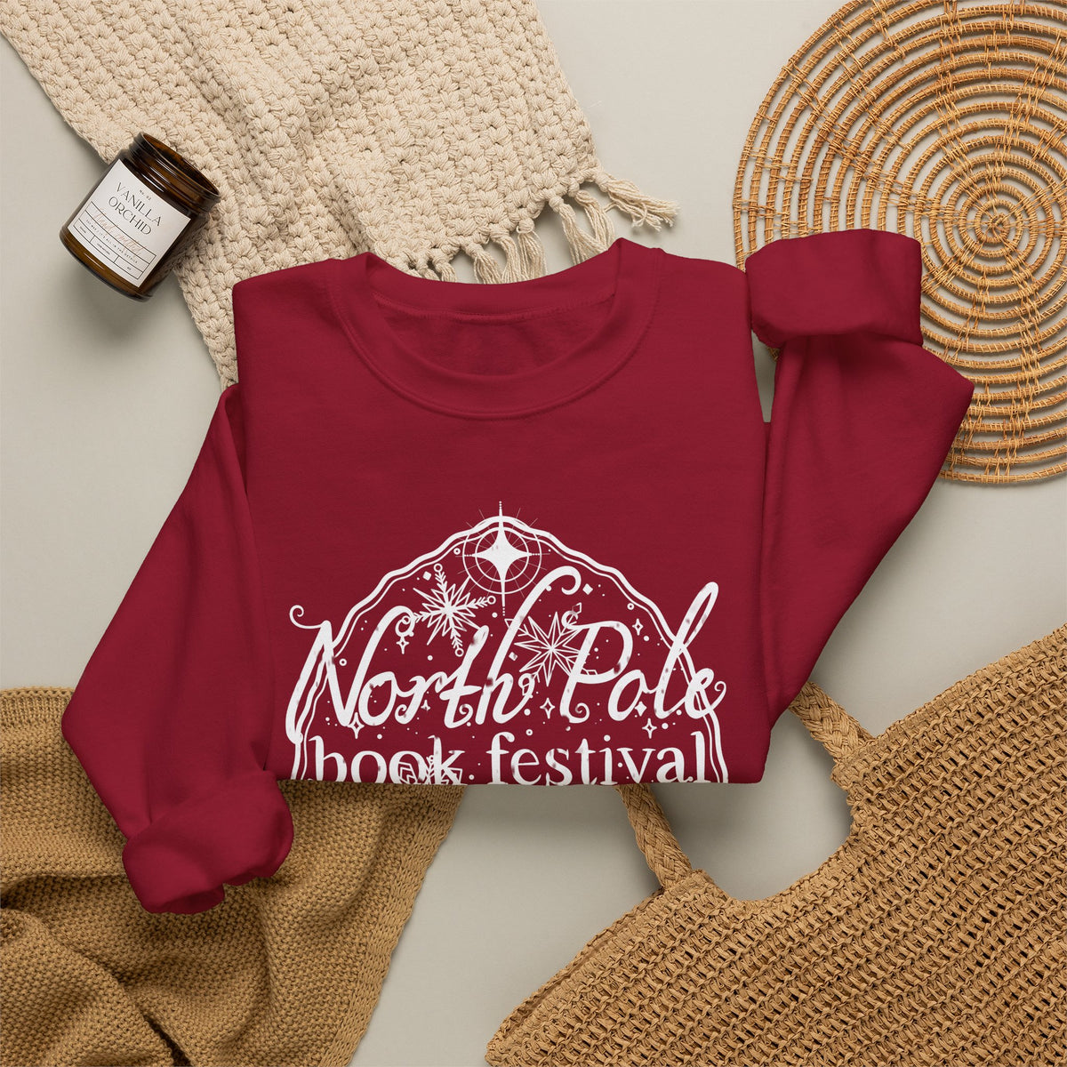 North Pole Book Festival, Crewneck Sweatshirt (Gildan brand)