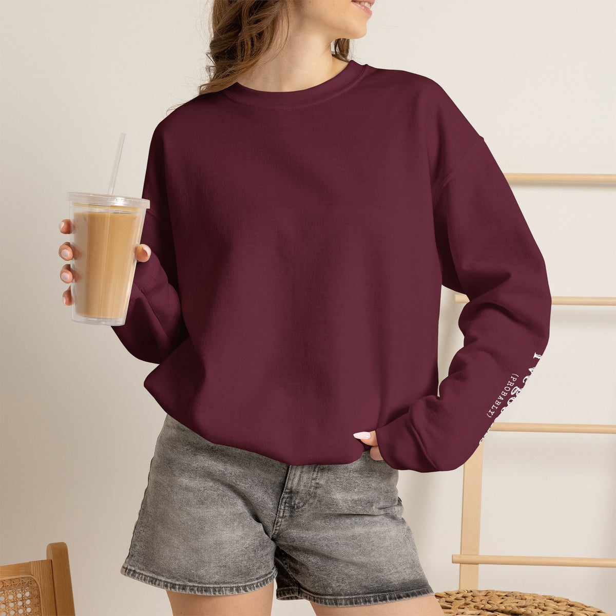 I've Got This (Probably) Sleeve Crewneck Sweatshirt with Sleeve Design (Gildan brand)