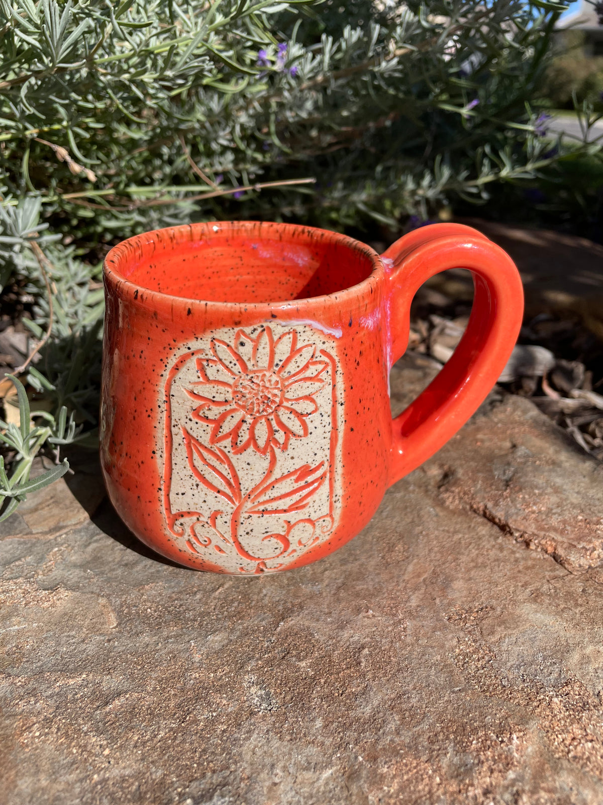 Orange Flower Mug