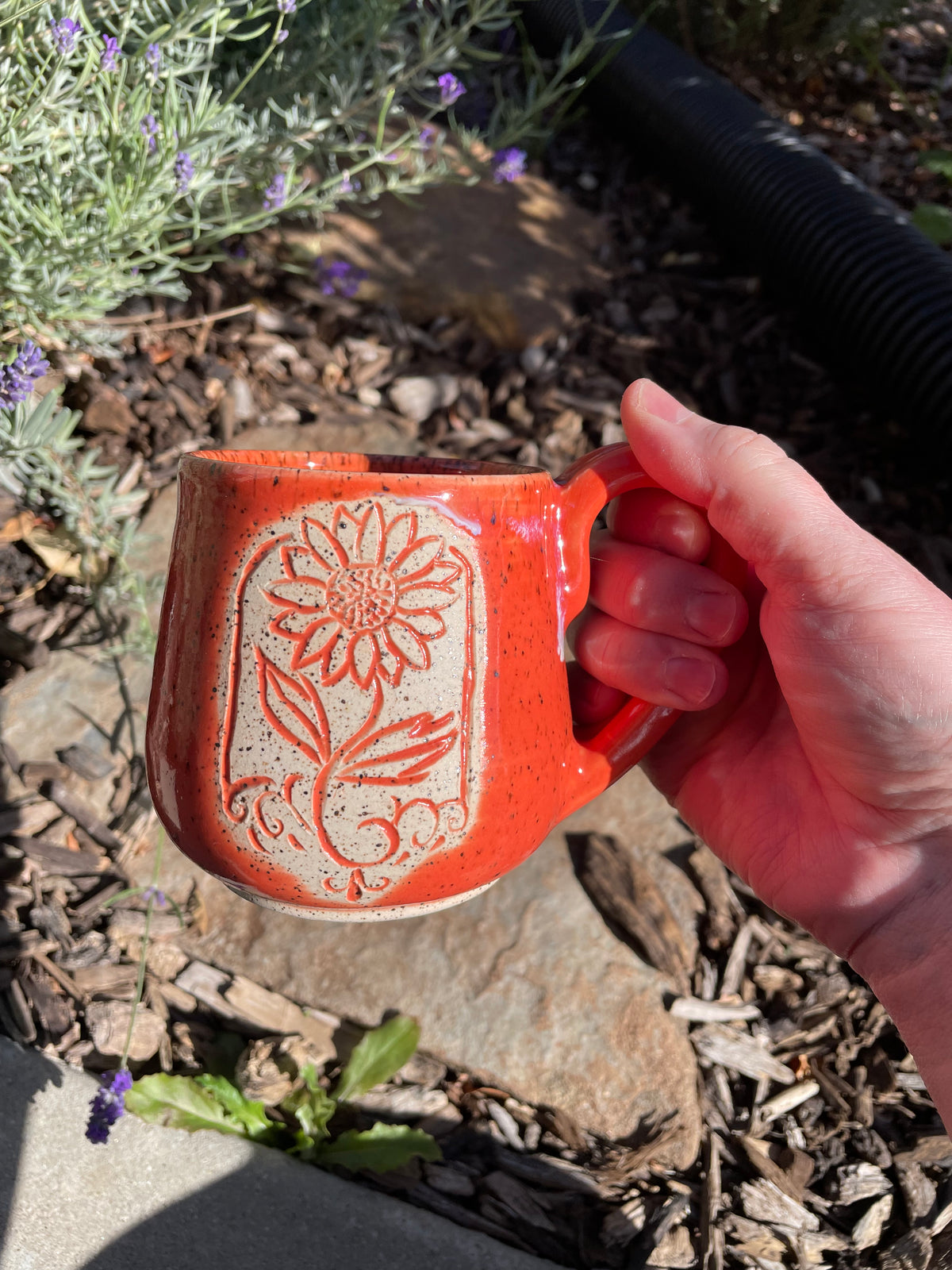 Orange Flower Mug